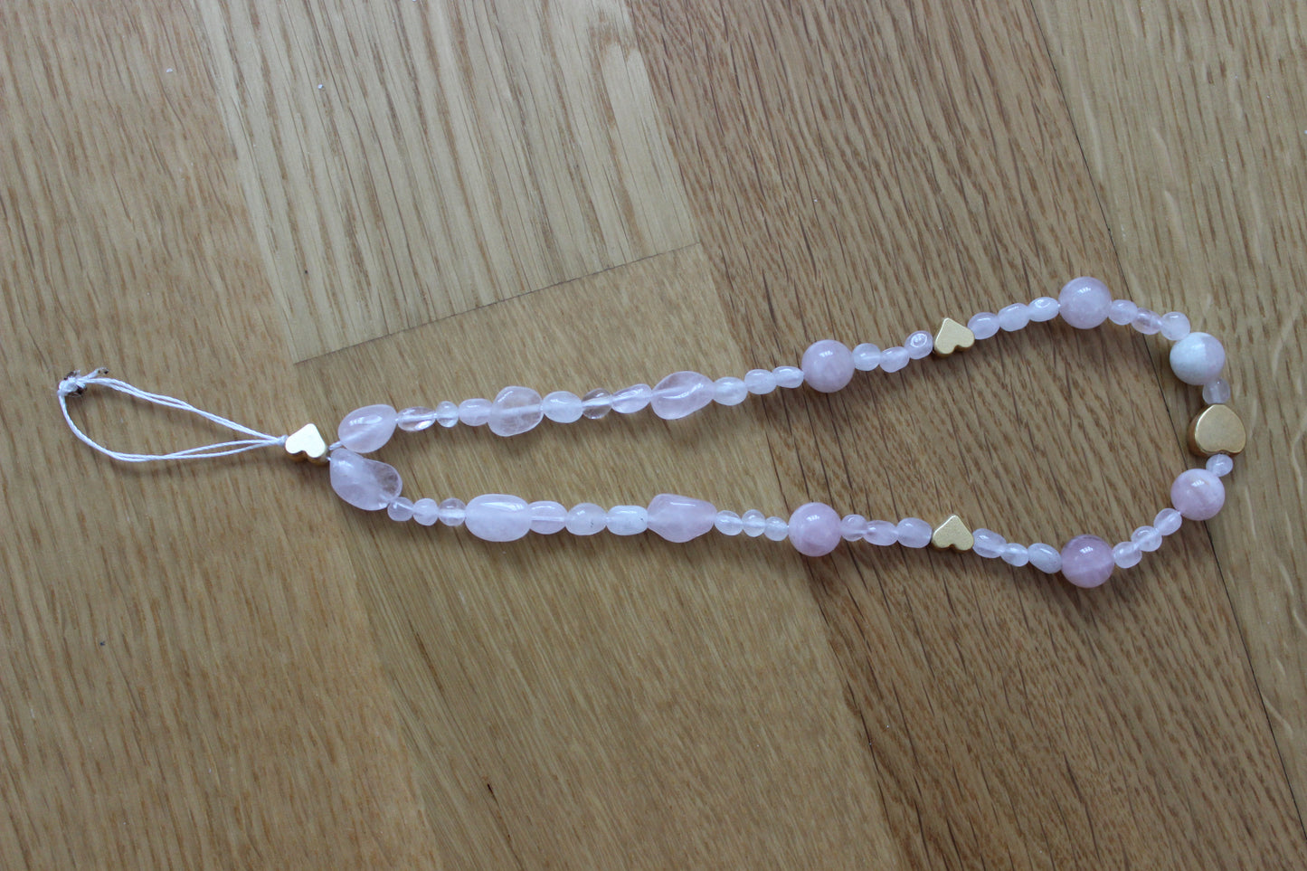 PINK QUARTZ PHONE WRIST STRAP